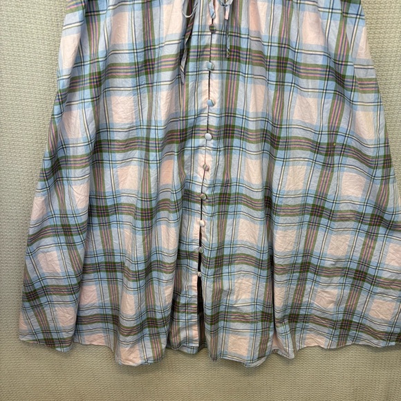 Hill House Sabrina Nap Dress Spring Plaid Blue Pink Cottagecore Farmhouse XL - Picture 6 of 9